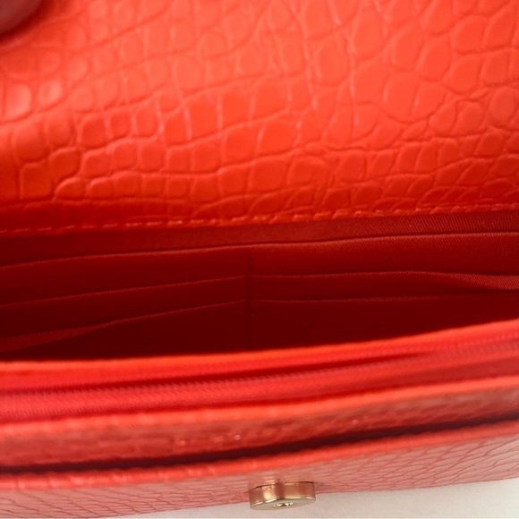 NWT Badgley Mischka Croco Crossbody Gold Chain Purse Handbag Small BM-4173 - Picture 8 of 10